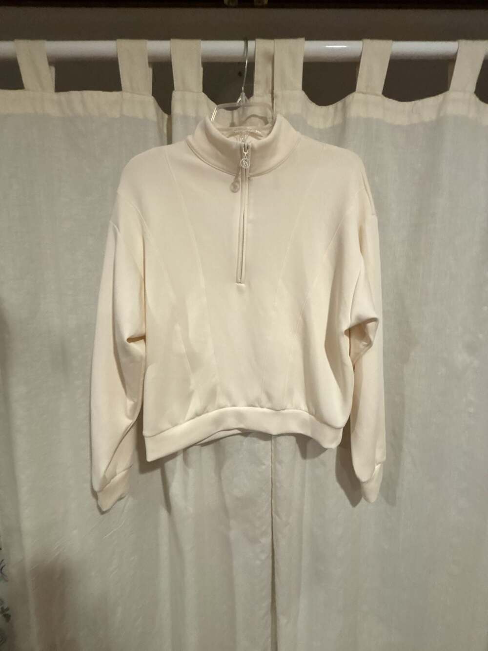 Victoria's Secret Cream Half-Zip Cropped Pullover Sweatshirt